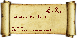 Lakatos Karád névjegykártya